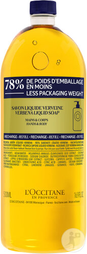 L'Occitane Savon Liquide Mains Karité Verveine Eco Recharge 500ml