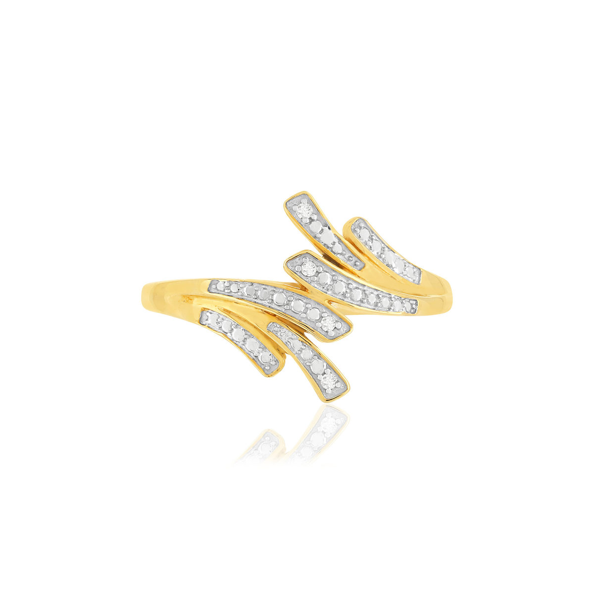 Bague or 375 2 tons diamants