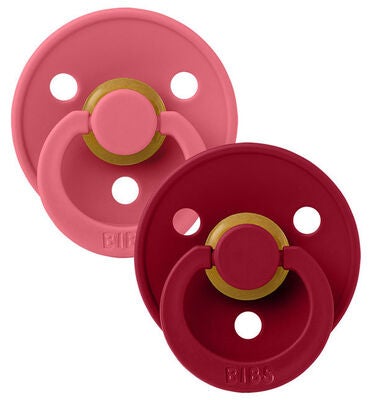 BIBS Smokk Colour 2-pack Lateks Størrelse 1, Coral/Ruby