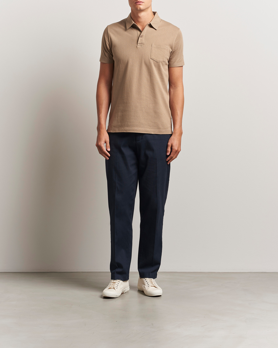 Sunspel Riviera Polo Shirt Dune