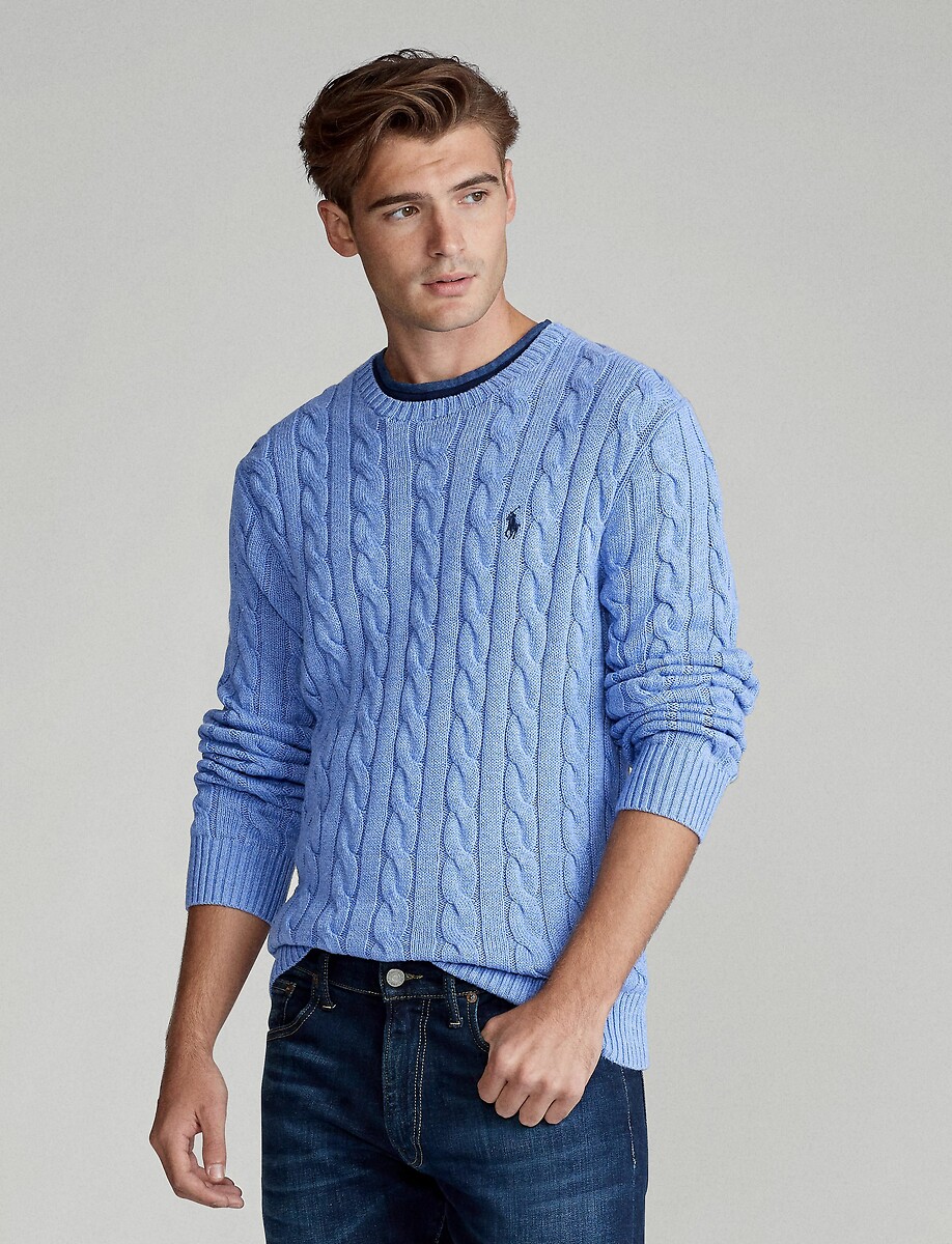 POLO RALPH LAUREN<br>Suéter de algodão trançado