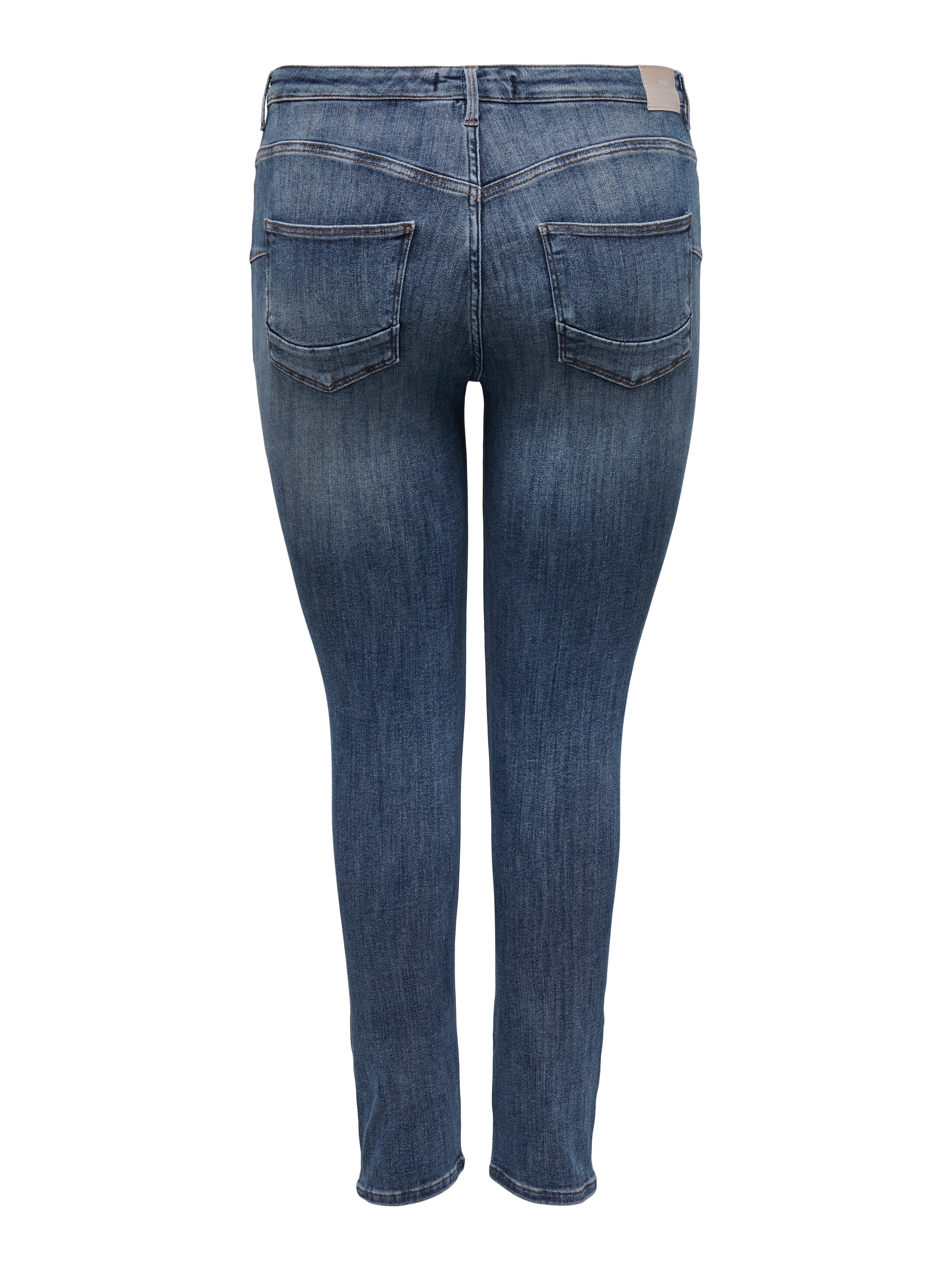 CARPOWER Hohe Taille Skinny Fit Jeans Medium Blue Denim