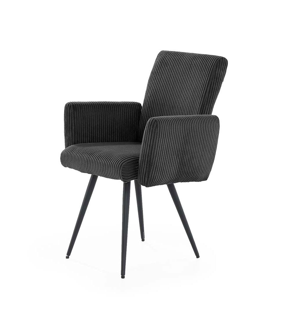Stuhl Tosca Breitcord Anthrazit Gestell Schwarz