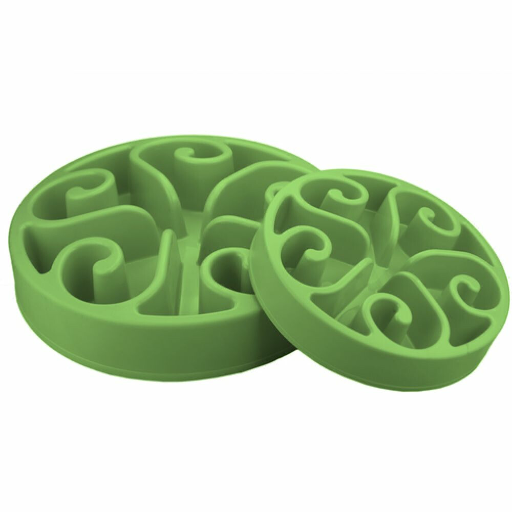 Eat Slow Live Longer Anti-schrok Voerbak Rond Groen20,5 cm