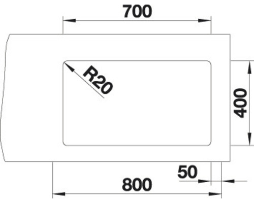 Blanco ETAGON 700-U spoelbak, 730 x 460 mm, wit, 525171