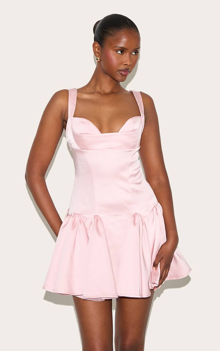 Rose Bébé Robe Droite Plissée À Détail Poitrine