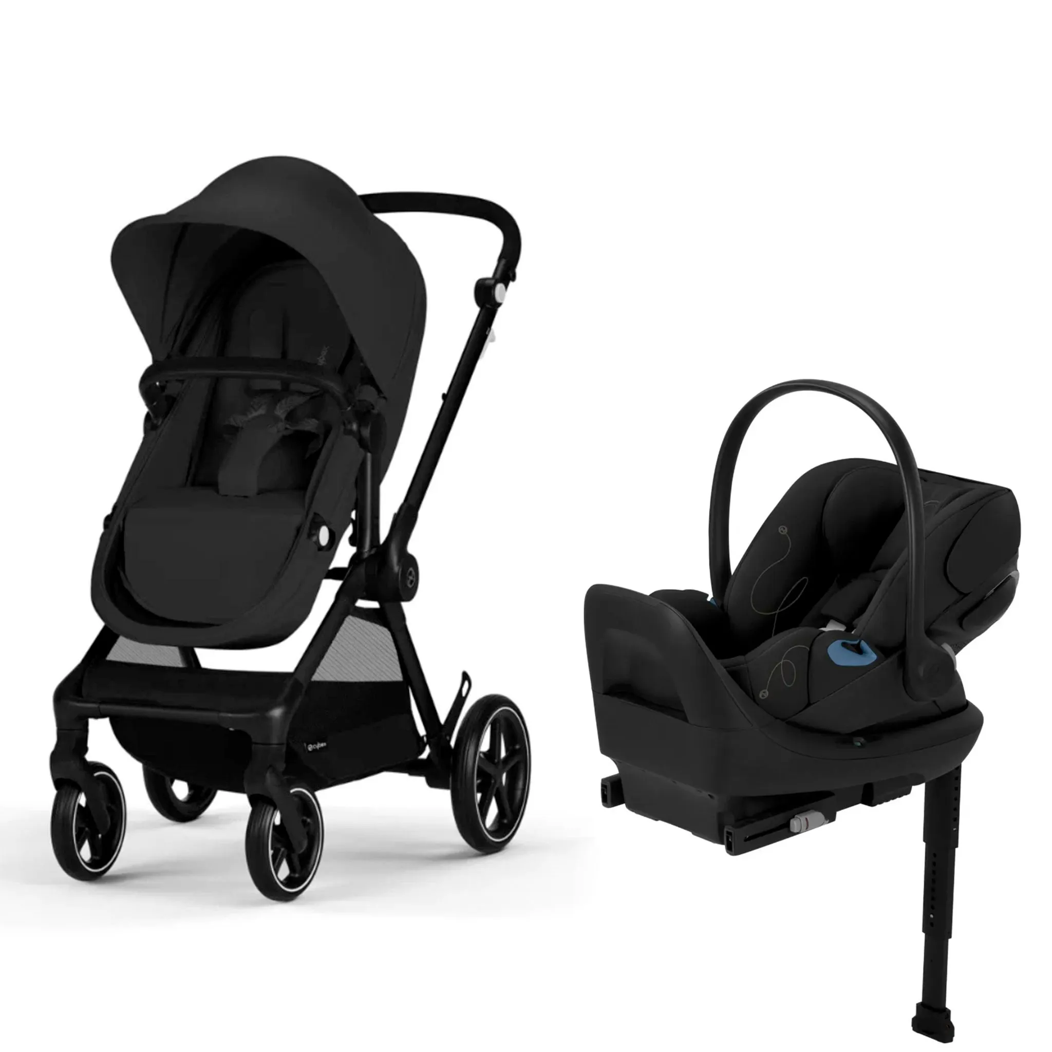 Cybex Poussette Eos + Siège d'Auto Cybex Cloud G Lux 4-35lb - Moon Noir