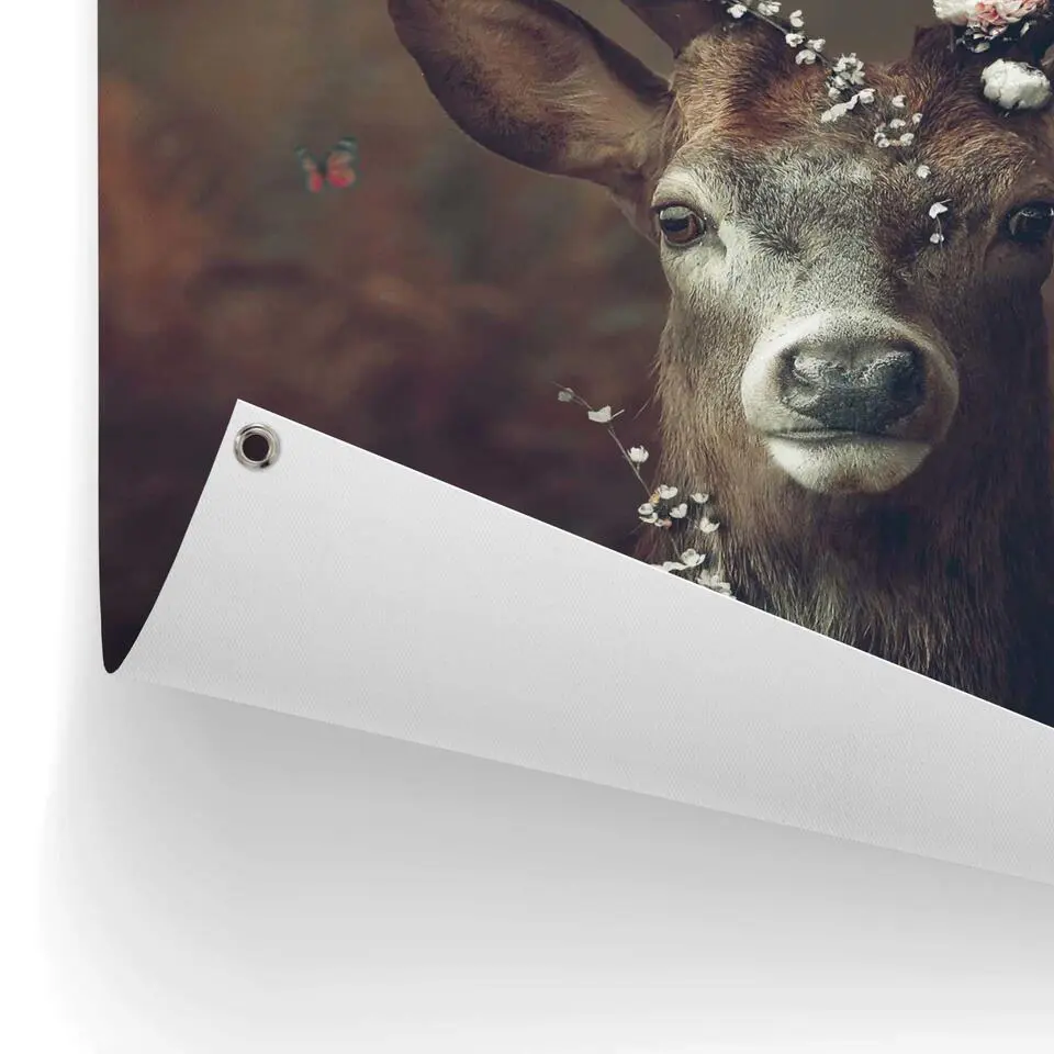 Tuinposter Hert - 80x60cm - Bruin