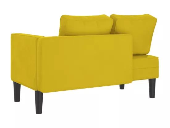 Prolenta Premium - Chaise longue avec coussins jaune velours