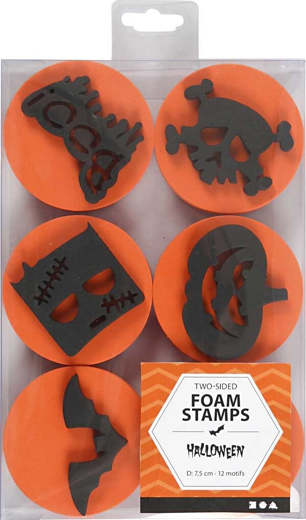 Skumstempler - Halloween - Ø 7,5 CM - Tykkelse 2,5 CM - 6 Stk