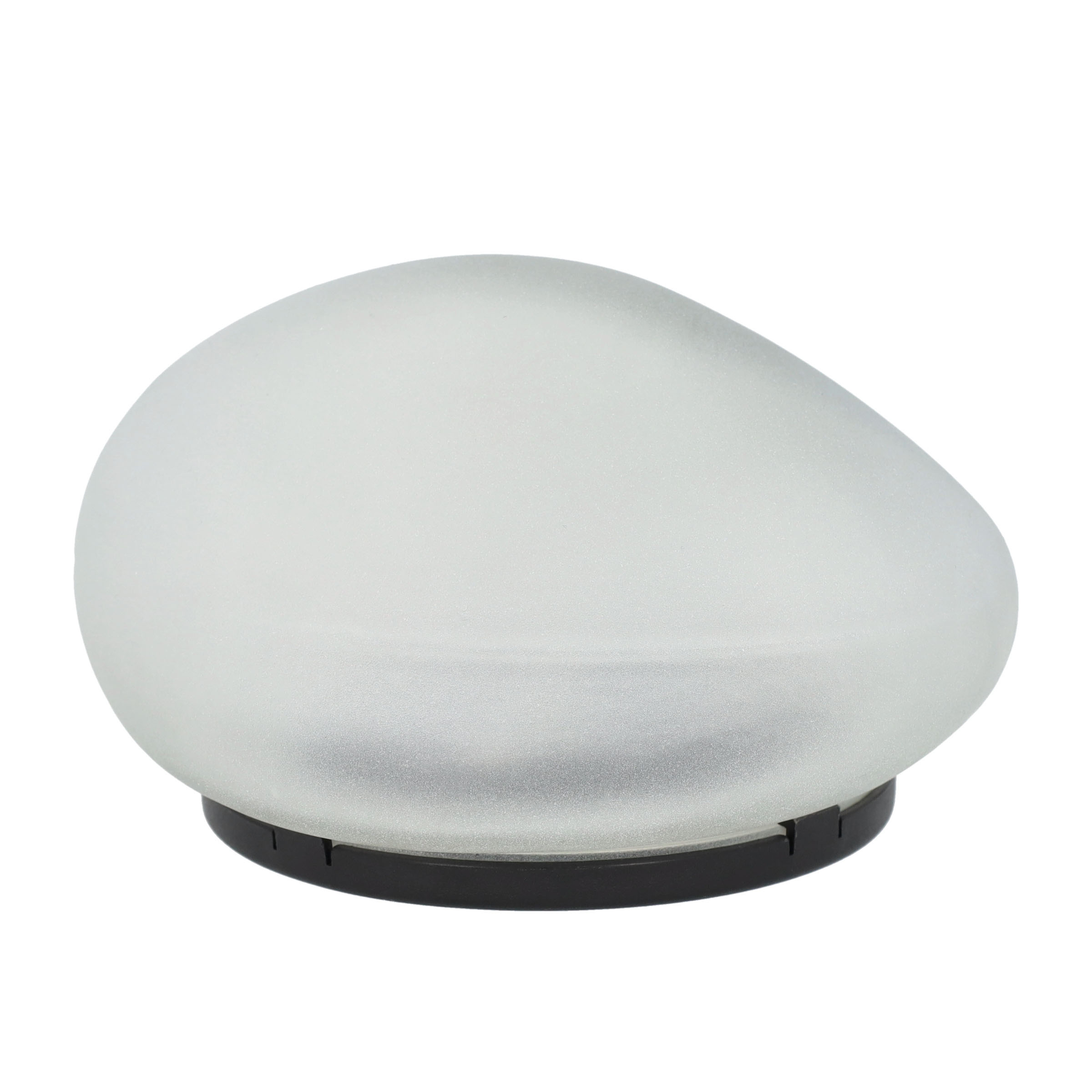 (14x13cm) Solar Glas Lampe Outdoor Gartenleuchte Wegbeleuchtung im Stein Design (IP55) - Kaltweiss