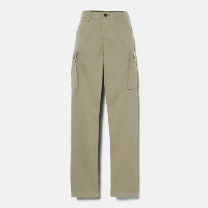 Pantalon cargo en sergé pour homme en vert