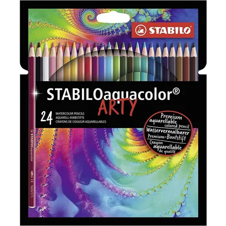 Aquarell-Buntstift - STABILO aquacolor - ARTY - 24er Pack - mit 24 verschiedenen Farben