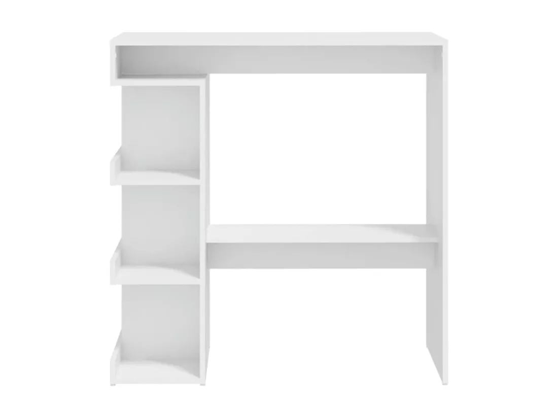 Table de bar étagère de rangement Blanc 100x50x101,5 cm