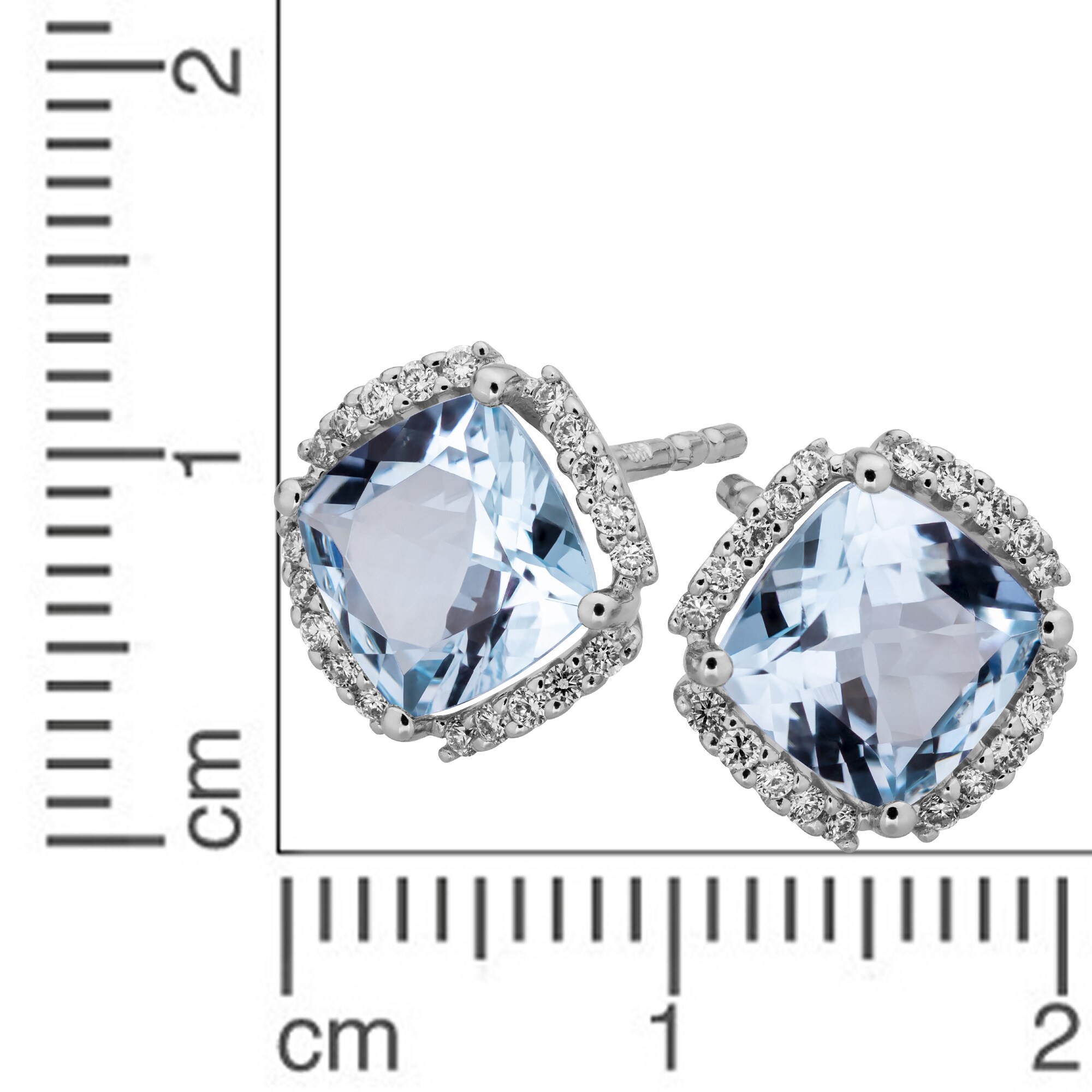 Orolino Ohrringe Gold 585 mit Blautopas (beh.) + 40 Brillanten zus. 0,16ct.