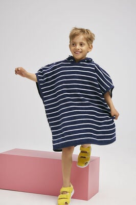 Nordbjørn Skrea Badeponcho, Navy Stripe