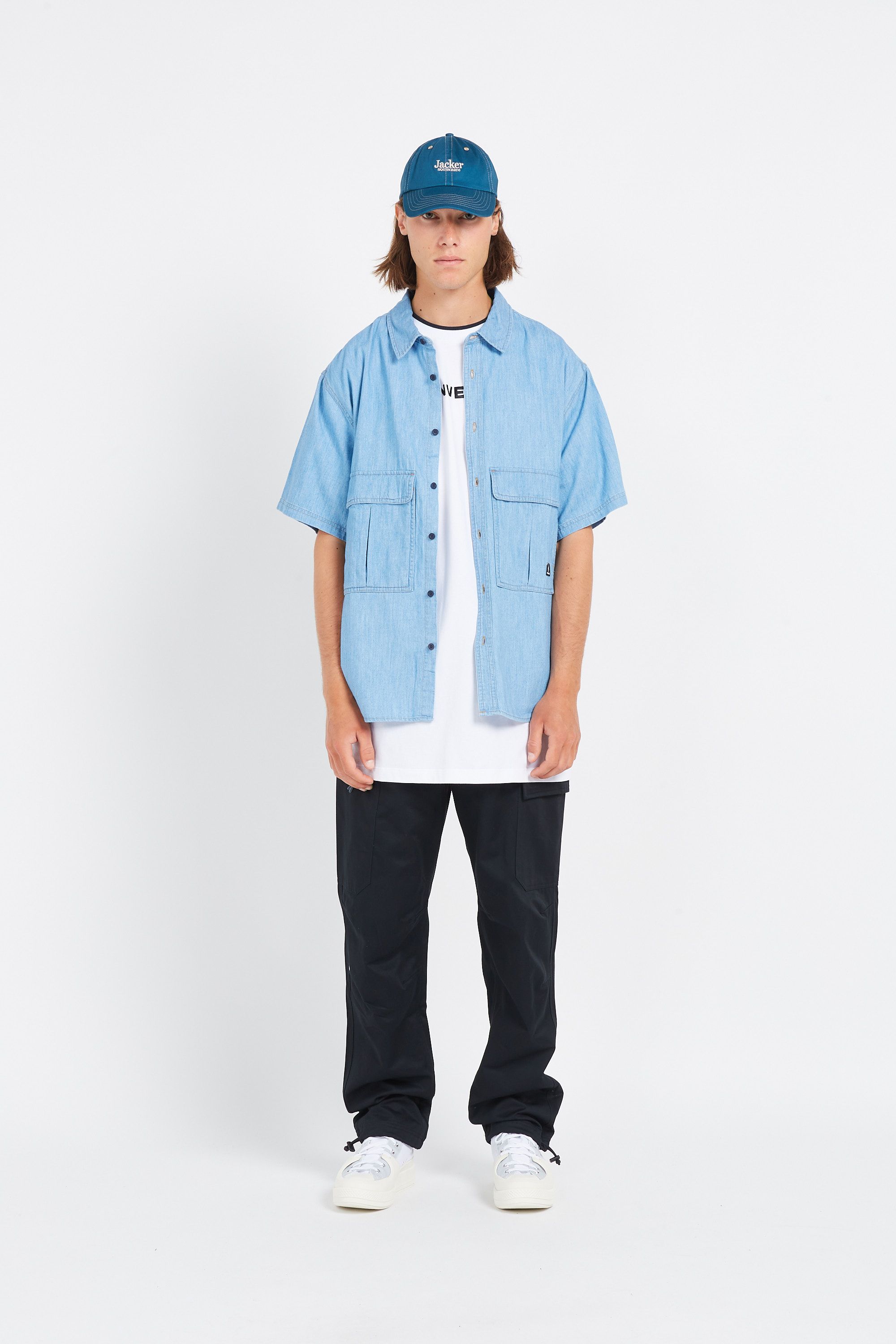 CONVERSE chemise Bleu