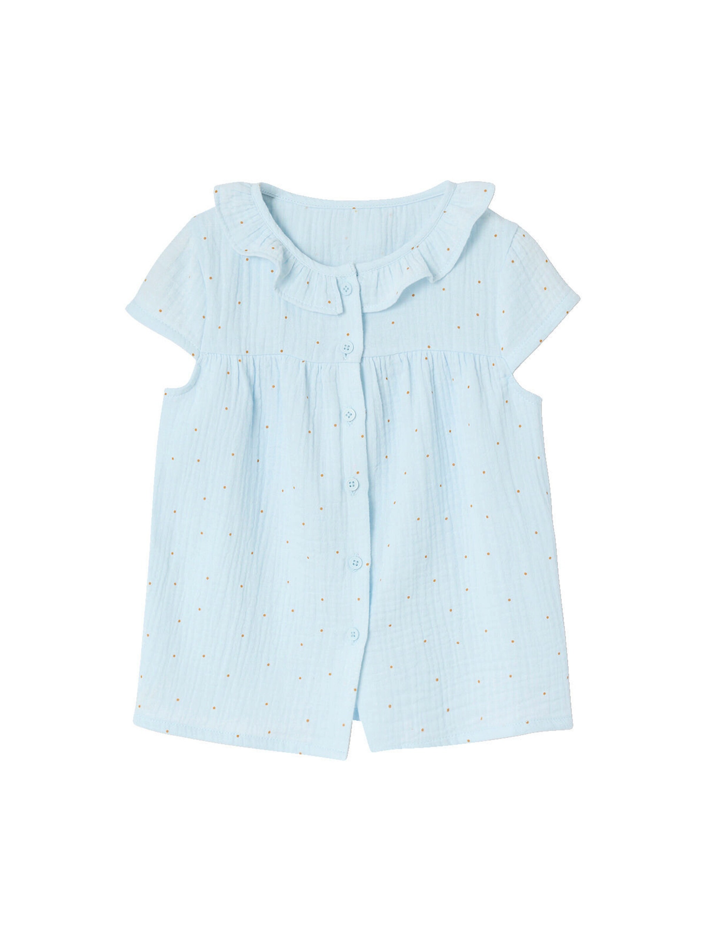 Vertbaudet Mädchen Sommer-Schlafanzug aus Musselin himmelblau