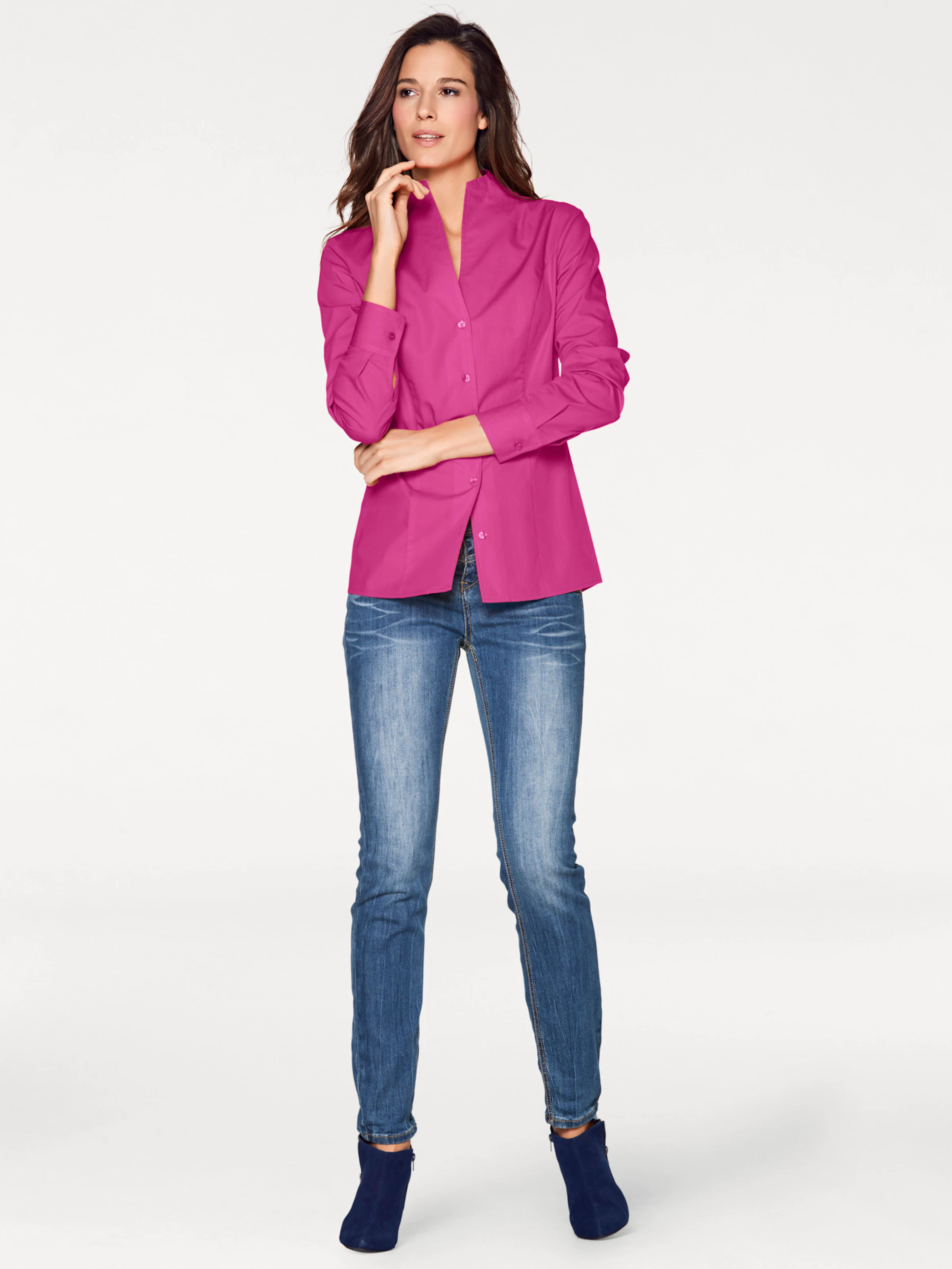 heine Stehkragen-Bluse in beere
