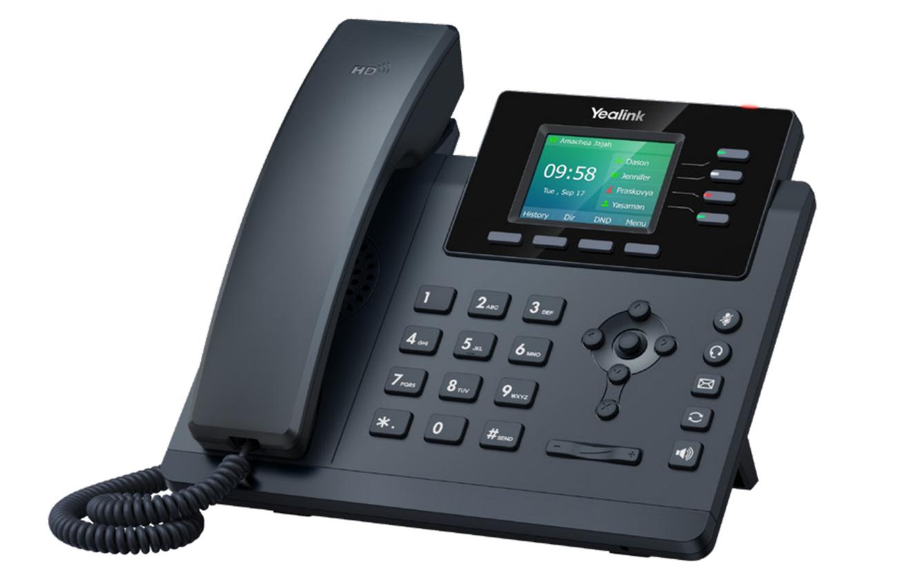 Tischtelefon T34W SchwarzIP-Telefon der Einstiegsklasse mit 4 Leitungen und Farb-LCD
