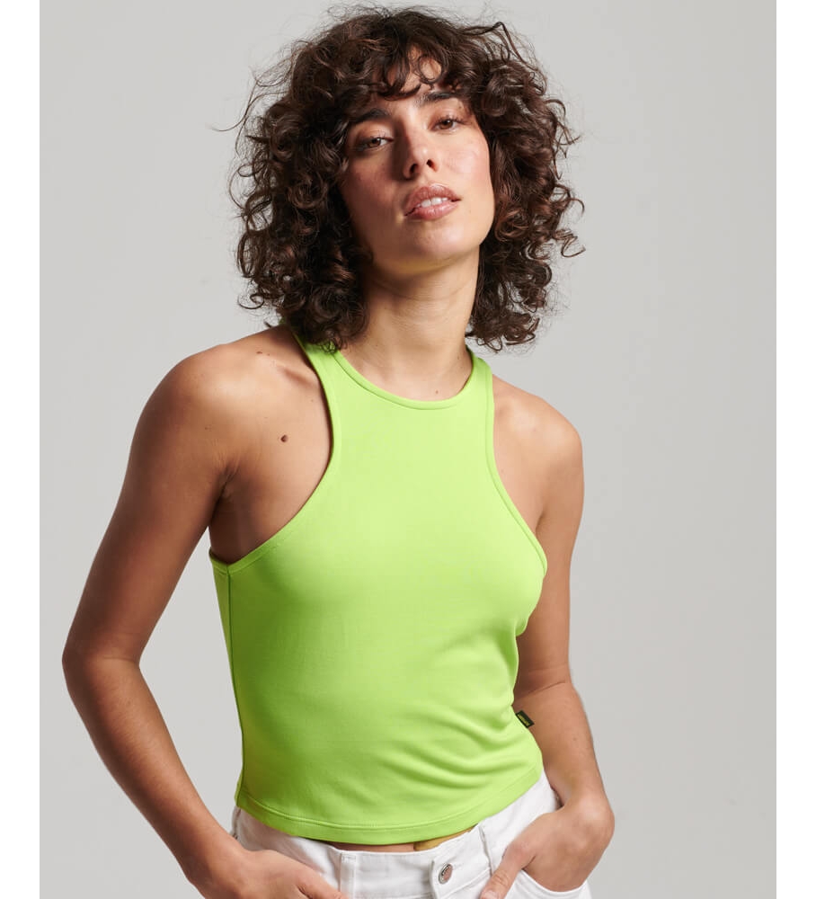 Top sem mangas de malha verde Superdry Racer Studios