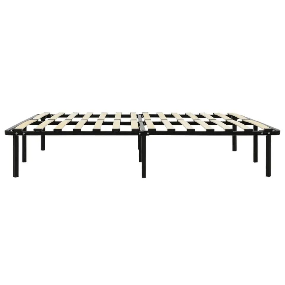 vidaXL - Bed frame met hout lattenbodem - Zwart - Metaal - 140x200 cm