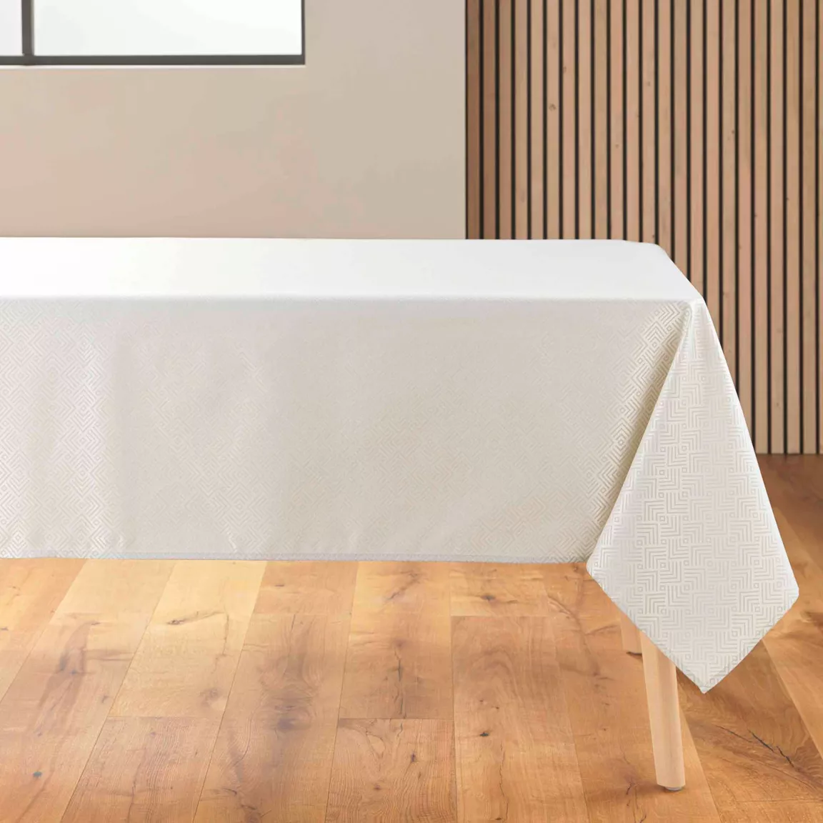 Nappe rectangulaire enduite (140 x 250 cm) Azuline Ecru