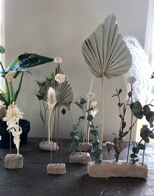 Droogbloem in klei M rond