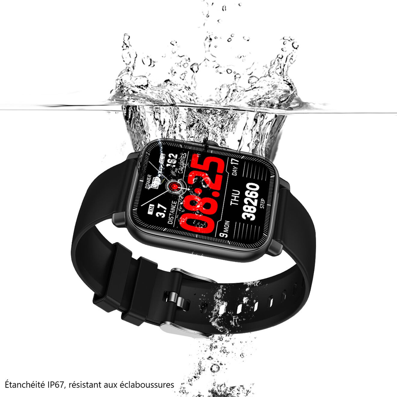 Onamaste Montre connectée multifonctions noire