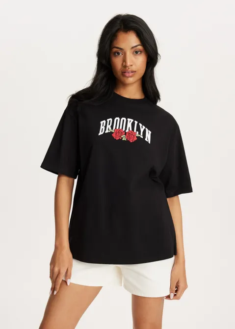 T-shirt met print champions zwart (ZWART)