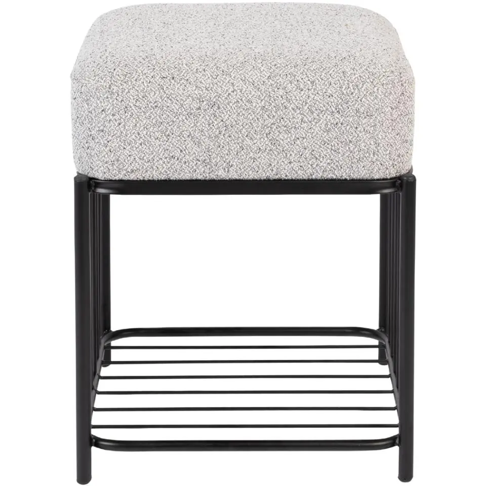 Housecraft Milou Kruk/ Poef Vierkant - Grijs