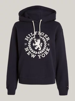 Moletom com capuz de corte regular com o logotipo TH Crest