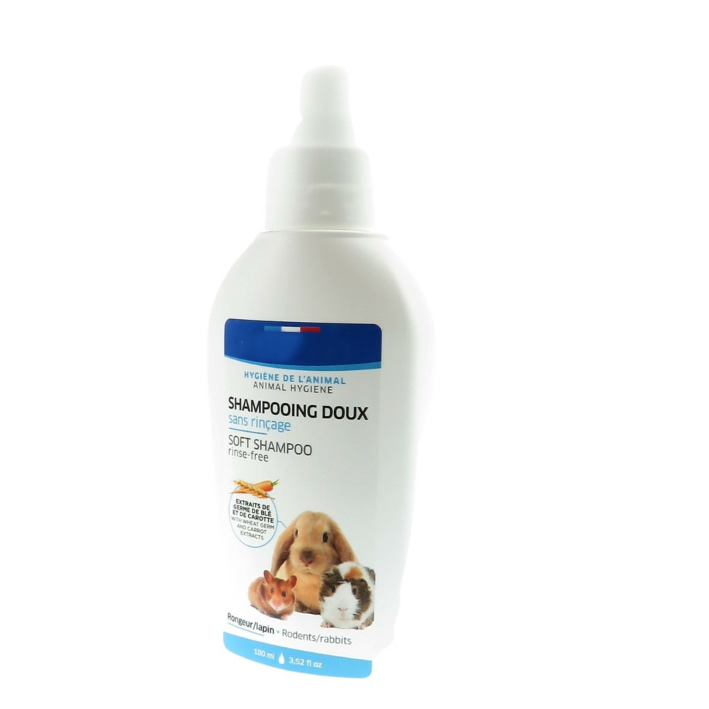 Shampooing doux sans rinçage, 100 ml, pour rongeurs et lapins