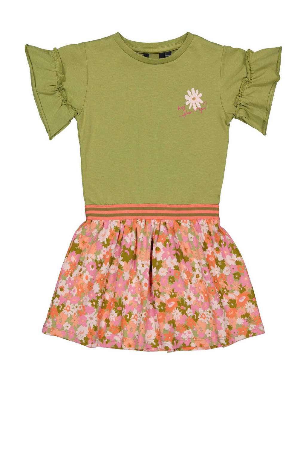 Quapi jurk BEATA groen/oranje/roze