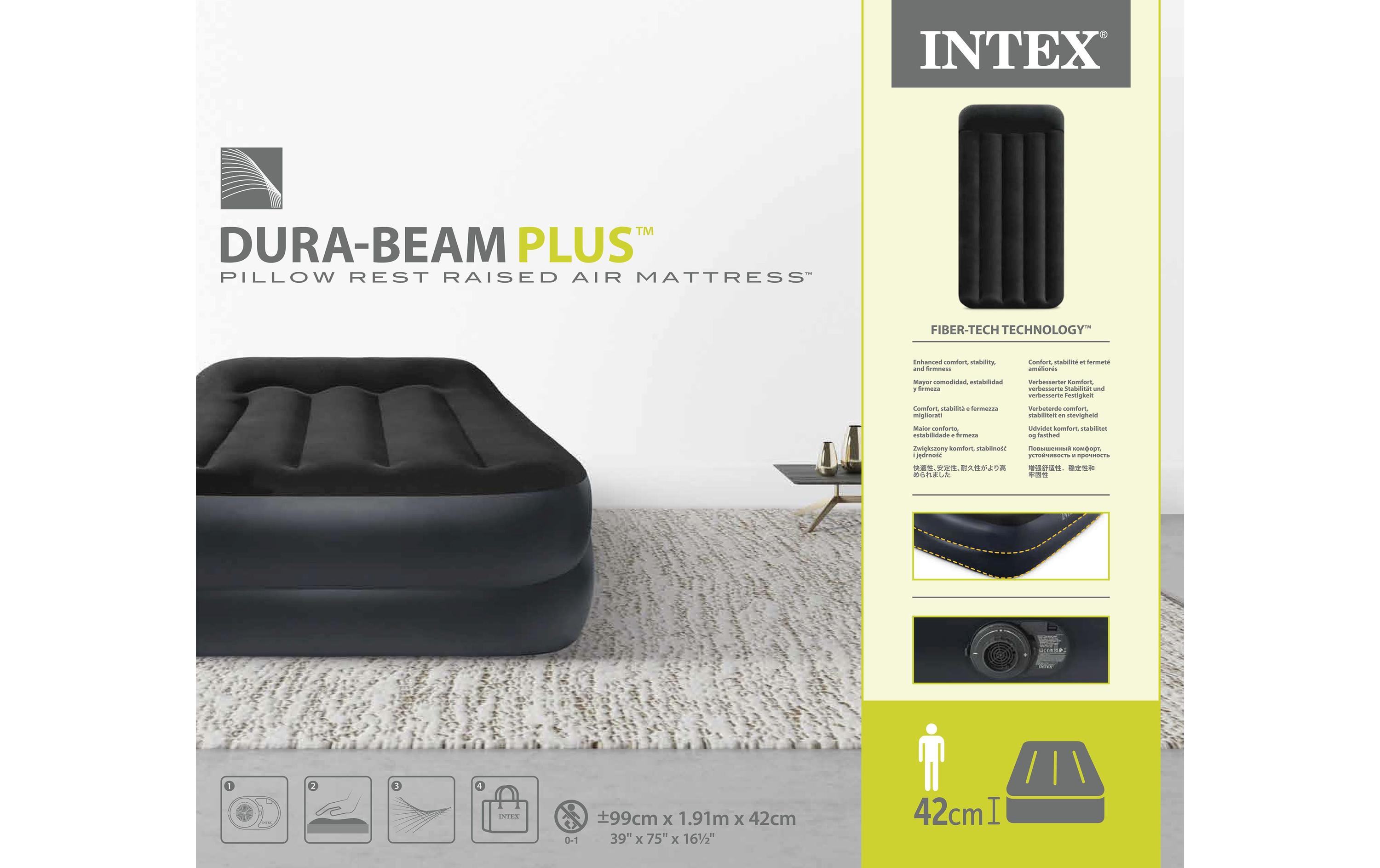 Luftbett Dura Beam Rest Raised Twin 99 x 191 x 42 cmLuftbett mit integrierter Pumpe