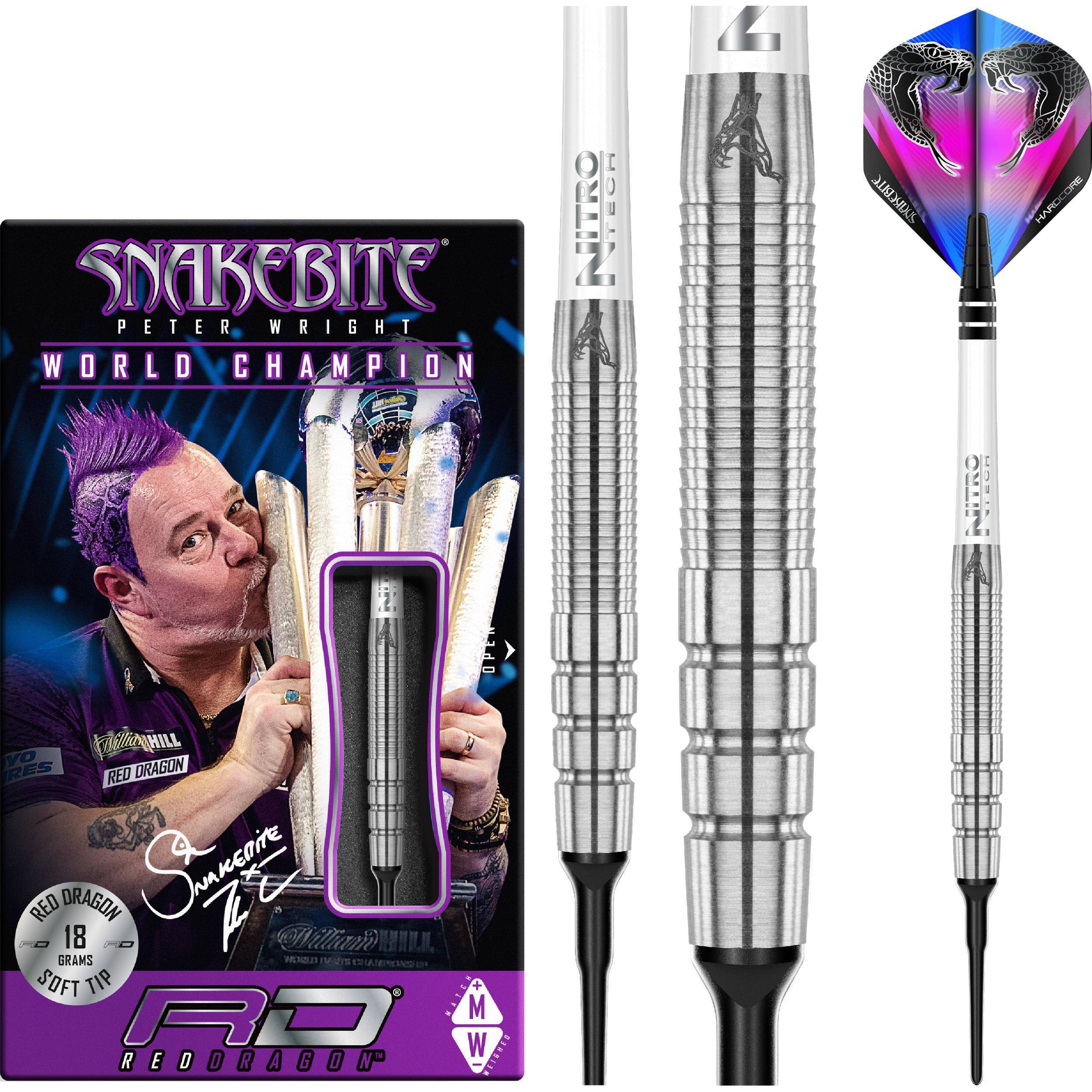 Red Dragon - Peter Wright - PL15 Silber - Softdart