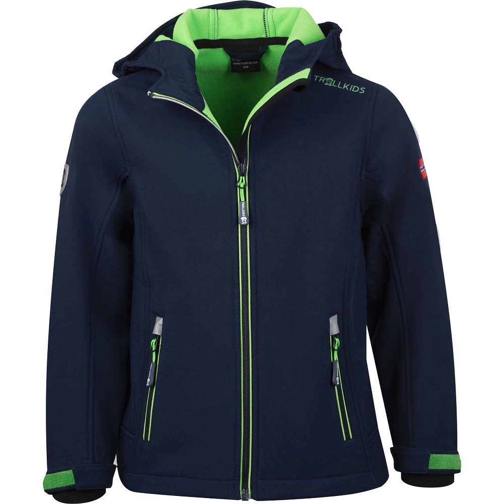 Trollkids Trollfjord Softshelljacke Kinder navy light green