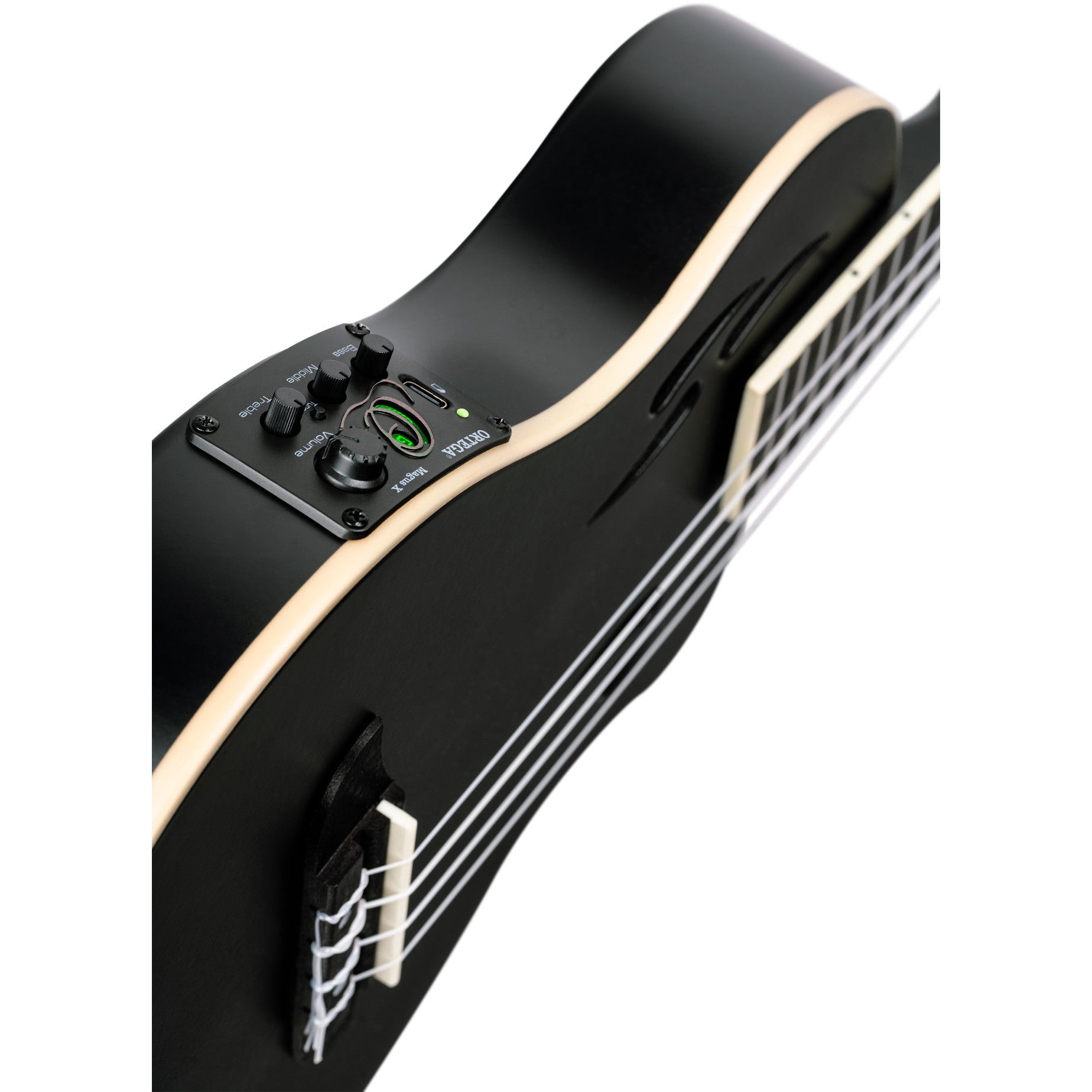 Ortega TourPlayer Series RTPS-U-SBK elektrische tenor ukelele met gigbag