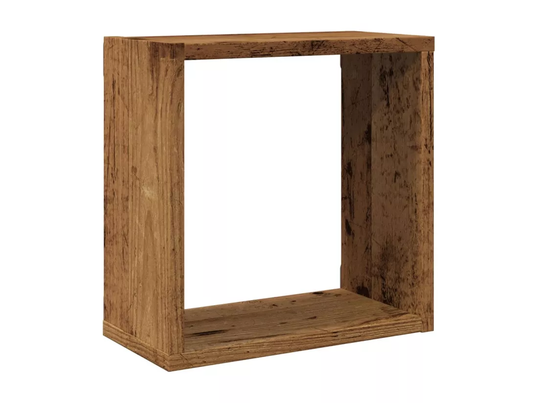 Étagères cube murales 6 pcs vieux bois 30x15x30 cm