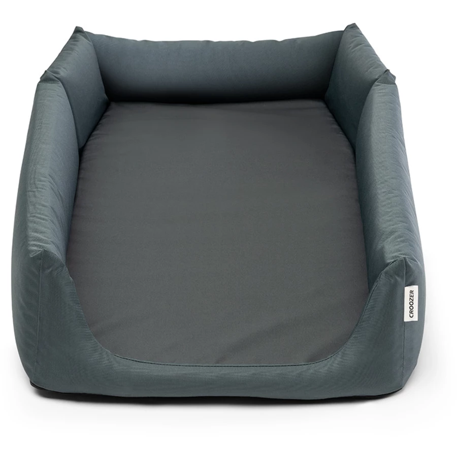 CROOZER Hundefahrradanhänger Dog Tammo Sundown yellow inklusive Hundebett Asphalt grey