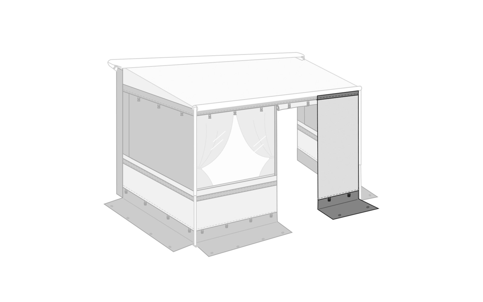 Fiamma Privacy Room CS light Frontpanel für Markisenvorzelte 20 cm