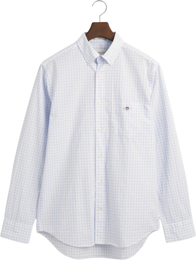 Gant REG CLASSIC POPLIN GINGHAM SHIRT Light blue