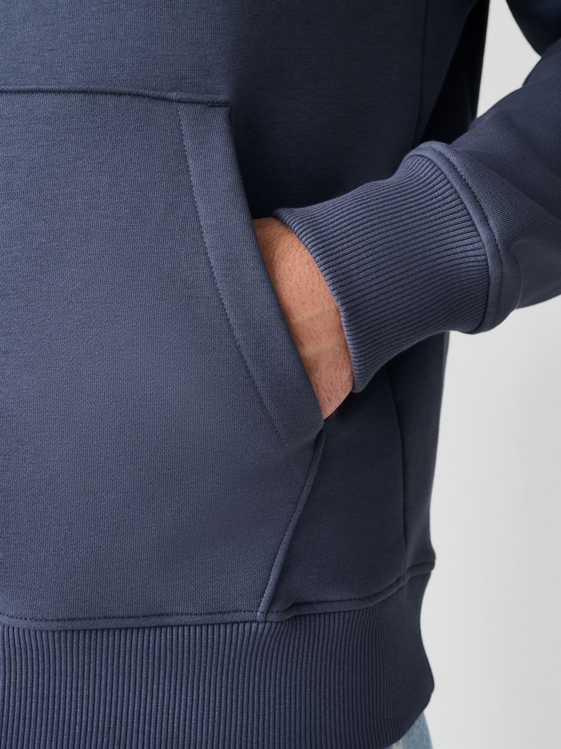 Staalblauw - Normale Pasvorm - Zwaargewicht Cotton Rich Jersey Hoodie