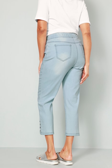 3/4-Jeans, Slim Fit, Wellensaum, 5-Pocket