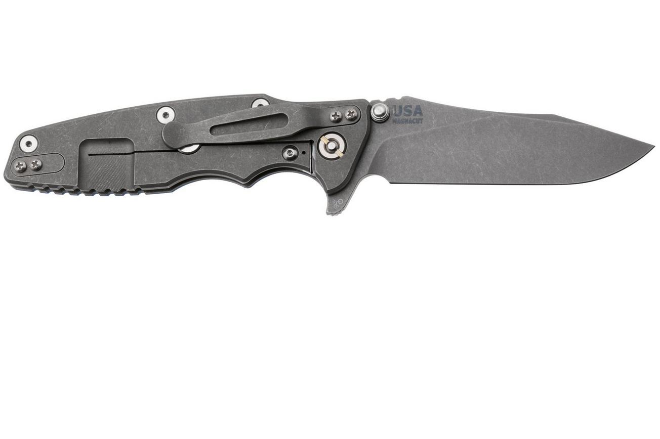 Rick Hinderer Eklipse 3.5 Skinny Slicer, EK35MG-WFBL-G10, Stonewashed CPM MagnaCut, Tri-Way Blue G10 zakmes
