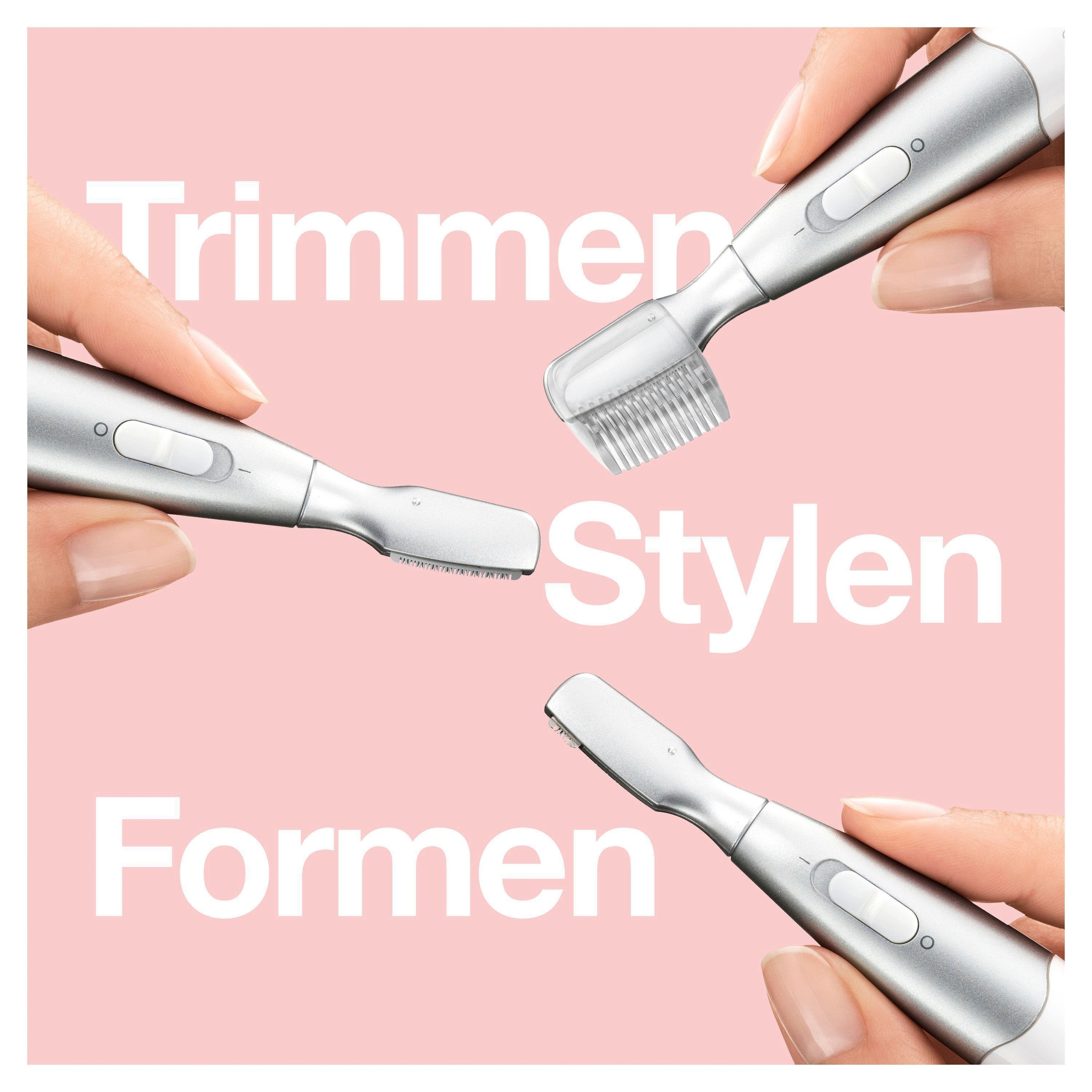 Braun Augenbrauentrimmer »FG1106 Augenbrauen-Mini-Präzisionstrimmer« 4 Aufsätze passt in jede Handtasche
