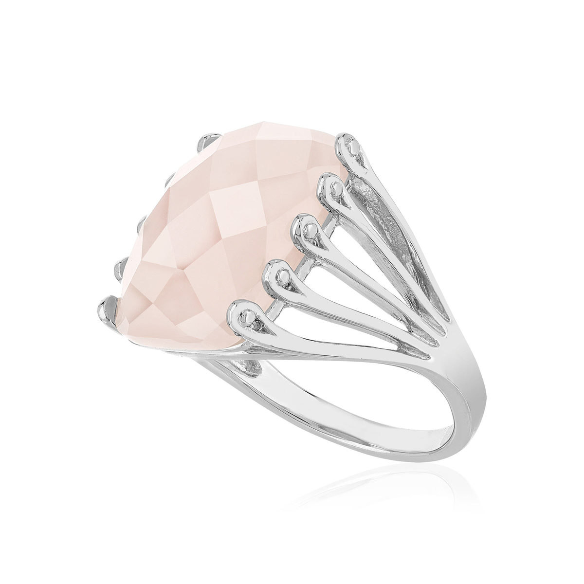 Bague argent 925 quartz rose