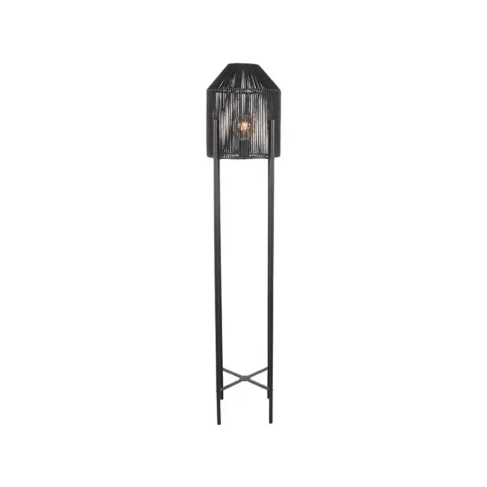 LABEL51 - Vloerlamp Ibiza - 150cm - Zwart - Jute