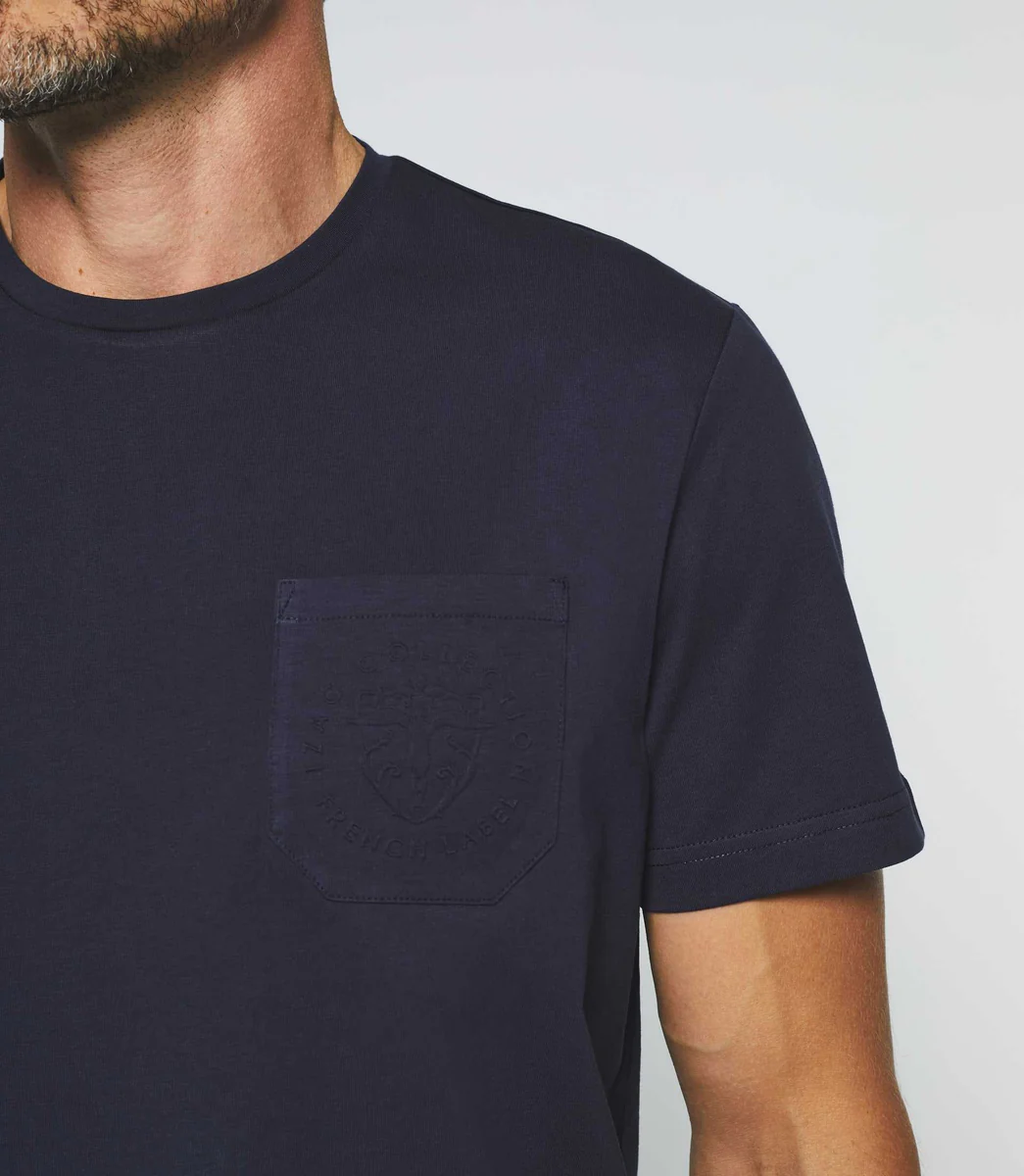 T-shirt col rond marine 