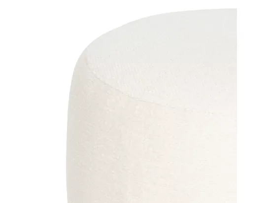 Pouf en tissu à bouclettes Blanc D 39 x H 40 cm